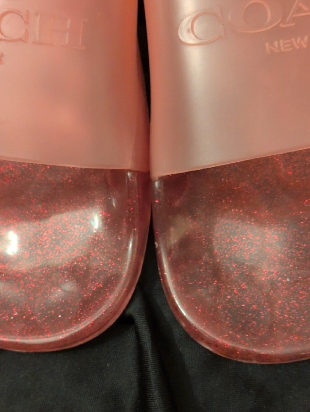 Coach Pink Glitter Slide Sandals - Picture 4 of 6